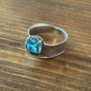ZUMAN Israel 925 Blue Topaz Silver Ring